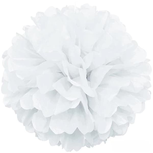 White Tissue Paper Pom Pom